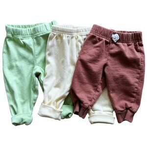 Carters Baby Pants Bundle 6M Cotton 3 Piece Colorful Casual Soft Solid